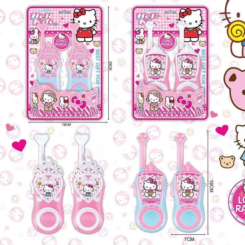 Hello Kitty Kids Walkie Talkie telefono palmare Radio Interphone Cartoon Mini Toys Girl Kids genitore Child Interaction Toys Gift