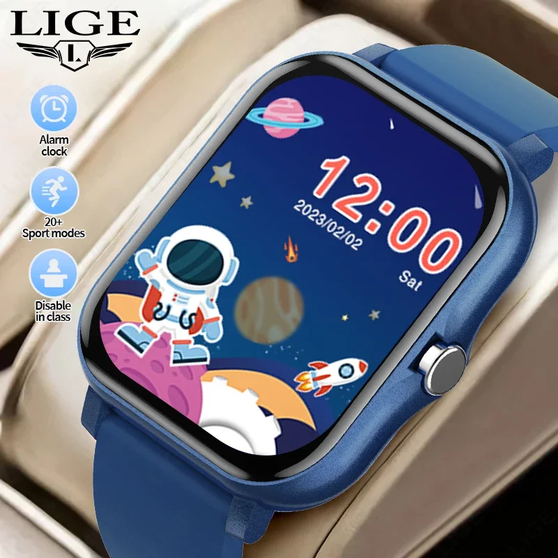 

LIGE Детские умные часы для детей-подростков, студенческие спортивные цифровые часы, умные часы с отслеживанием привычек и записью, подарок для мальчиков и девочек