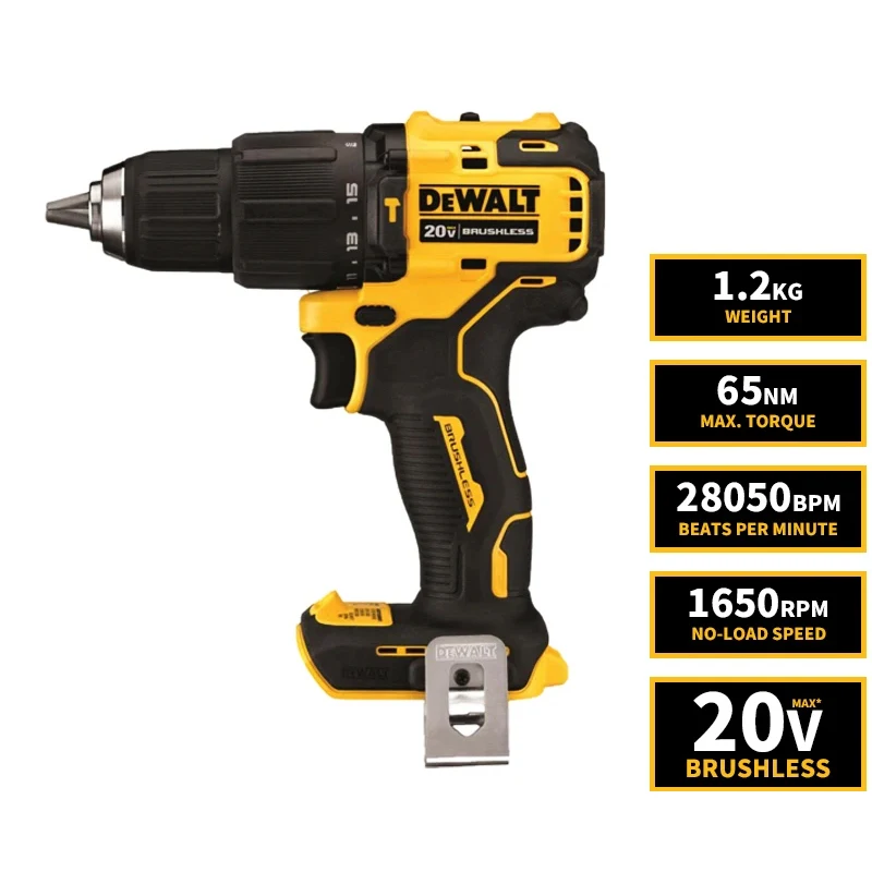 DEWALT DCD709 20V Electric Hand Drill Impact Drill Compact Brushless Cordless Charging Screwdriver Power Tool