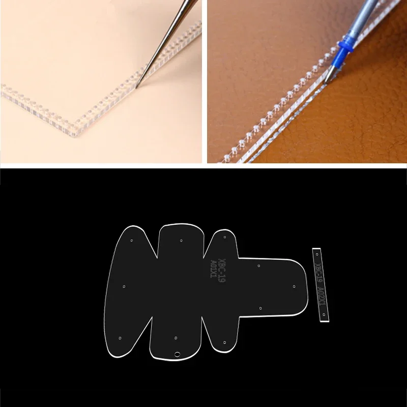 NUBECOM Handcraft DIY Coin Bag Leather Stencil Mini Wallet Making Acrylic Mold Coin Purse Leathercraft Template Leather Supplies