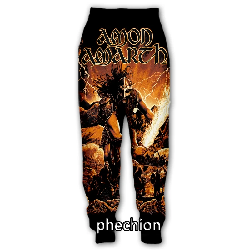 

phechion New Men/Women Amon Amarth 3D Printed Casual Pants Fashion Streetwear Men Loose Sporting Long Trousers F231