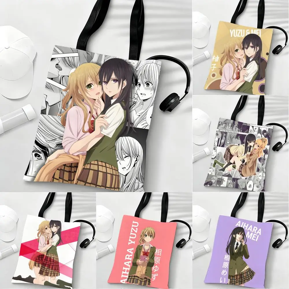 

citrus Storage Bags Lightweight Eco Friendly Fashionable Multi Purpose Large Capacity Canvas Shoulder Tote