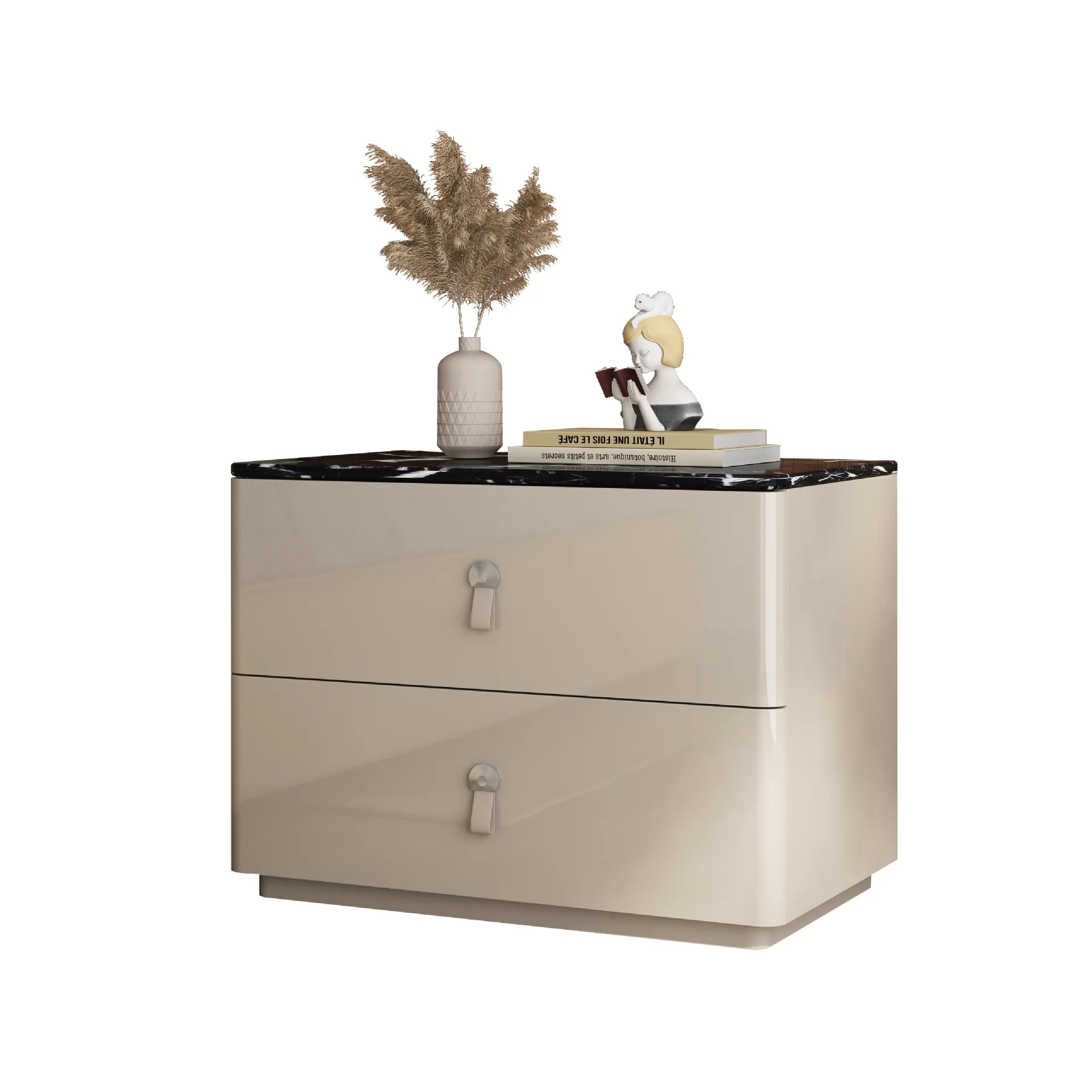 For Solid wood paint bedside table Bedroom household bedside storage cabinet