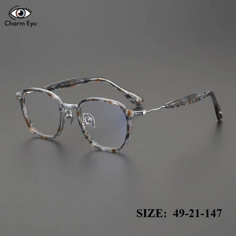 

Оправа для очков ручной работы: квадратные, из ацетата, с титановыми дужками, высококачественные, в стиле ретро, для мужчин и женщин, для коррекции близорукости, с защитой от синего света, для компьютера и офиса