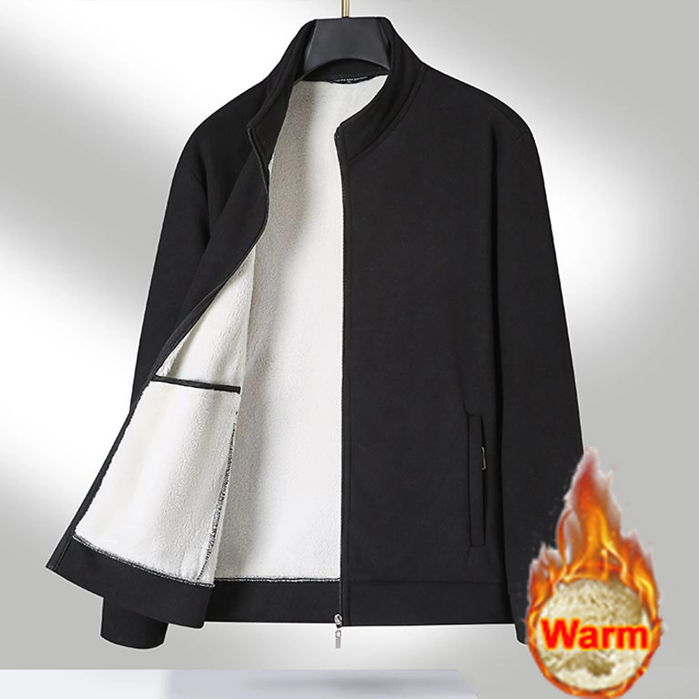 

2025: Мужская уличная флисовая куртка, зима-осень, свободная посадка, повседневные стильные пальто, мужские утолщенные куртки на флисовой подкладке, мужская одежда