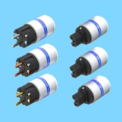 Monosaudio E106G/F106G 99.998% Red Copper Gold Rhodium Plated Hifi EU power Plug IEC Fonnector Audio Schuko Power Cord Connector