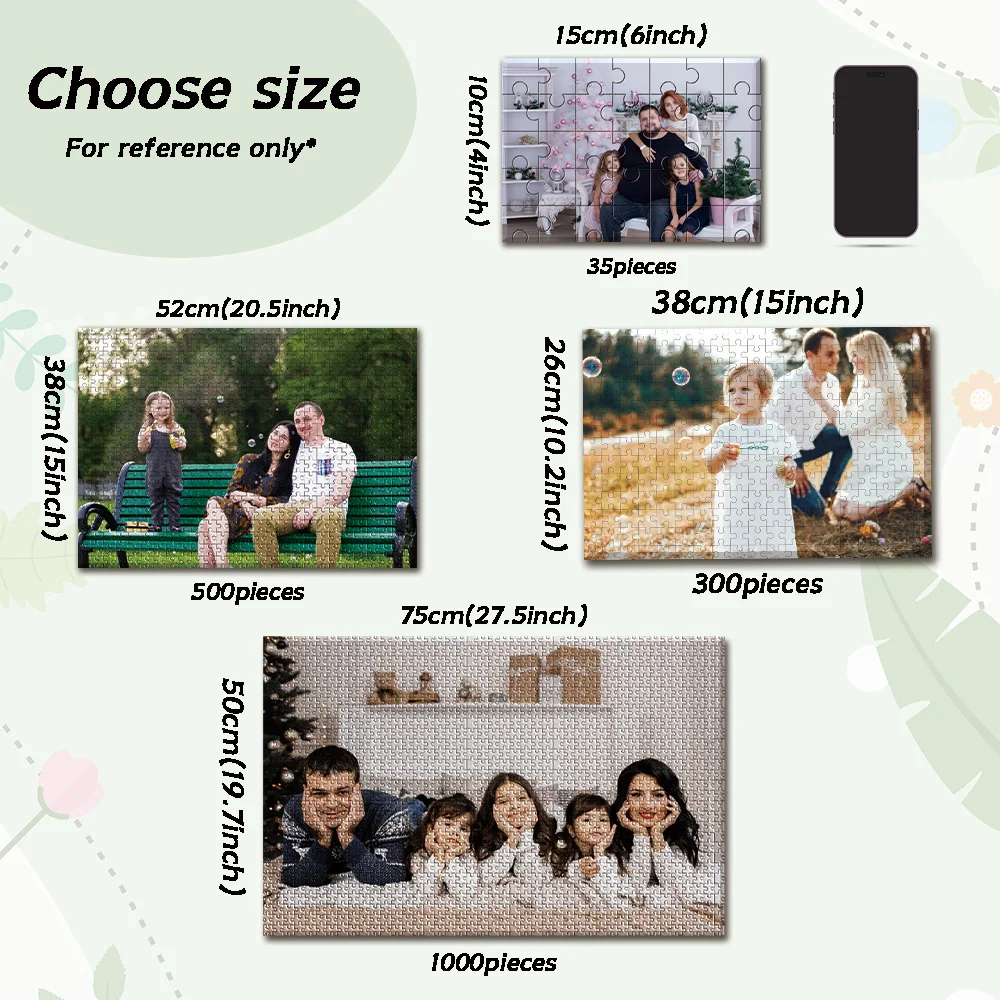 35/150/300/500/1000pcs nice family Custom Photo Personalised Decompression Puzzles Jigsaw puzzle Mosaic Birthday Gift