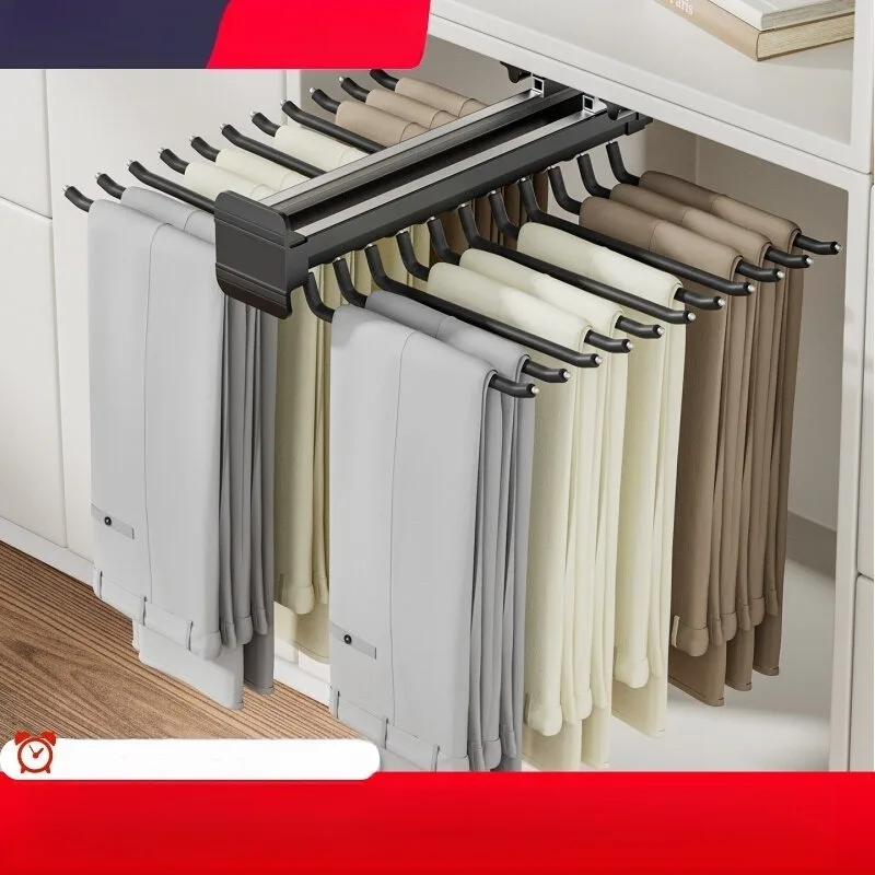 Pull Out Pants Hanger Organizer Telescopic Rail Slide Drawer for Wardrobe Closet Storage
