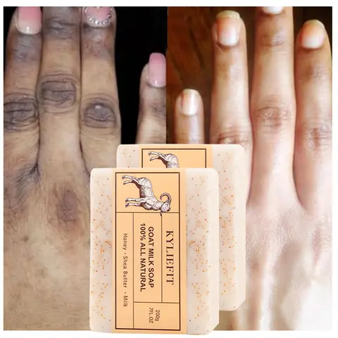 Organic Goat Milk Soap Bar, Natural, Whitening, Cleaning, Whiten, Nourishing, With Honey, Shea Butter, Milk, For All Skin Types
