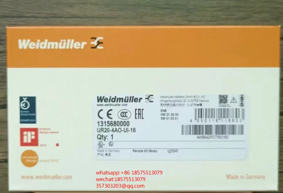 

FOR Weidmuller UR20-4AO-UI-16 Module 1315680000 New Original 1 PIECE