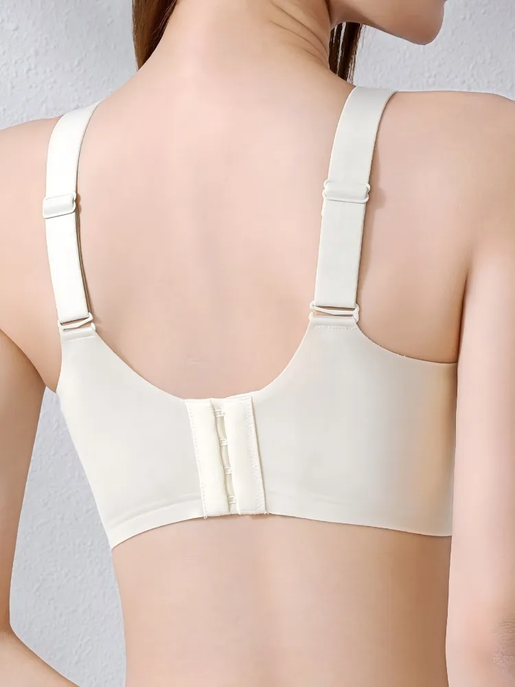 KUCLUT Seamless Bra Double Lift Soft Strips Boneless Side Wing 4-Row 4-Hook Adjustable Anti Sagging Full Coverage Lingerie