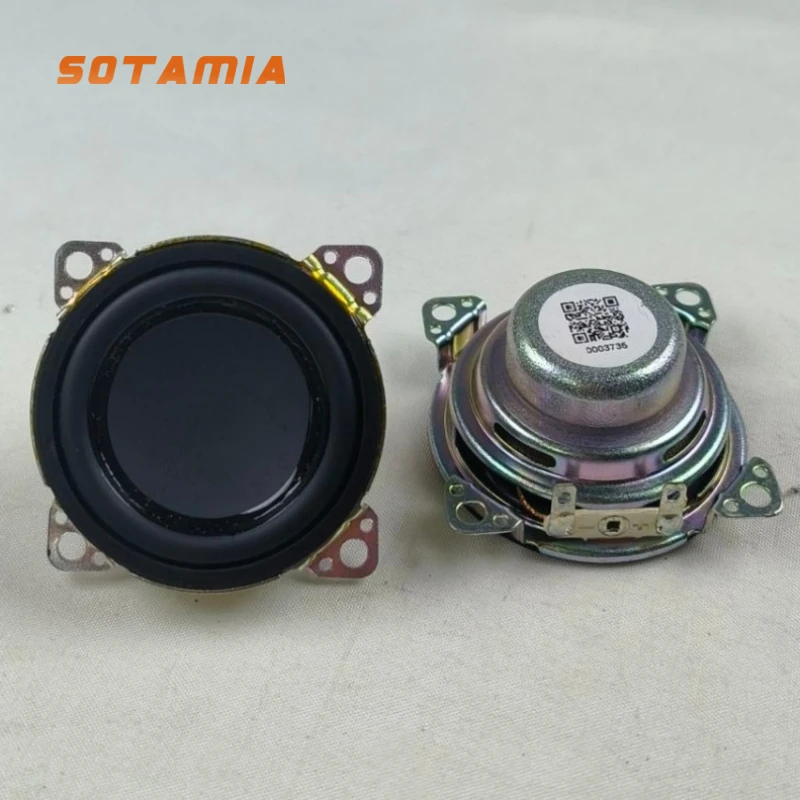 SOTAMIA 2Pcs 43.5mm Warped Angle Full Range Audio Hifi Speaker 3 Ohm 5W Dual Strong Magnetic Waterproof Speaker for Harman