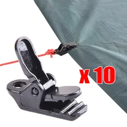 10pcs Hook Plastic Windproof Clamp Set Survival Grommet Tent Clips Buckle Awning Tarp Fixed Outdoor Camping Tent Accessories