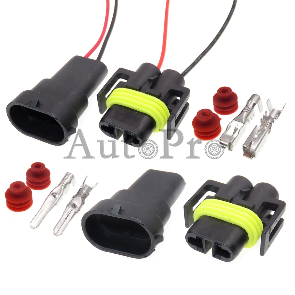 1 Set 2 Hole 12124819 12124817 Auto Starter Fog Lamp Male Female Docking Electric Wire Socket For H8 H9 H11 880