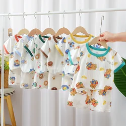 Summer new children's clothes kids short sleeve shorts set boys and girls baby t-shirts boys and girls cotton wholesale