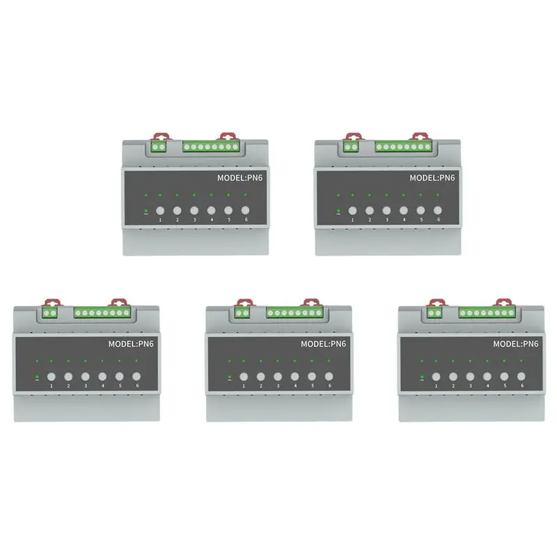 5X Tuya Smart Zigbee 6CH Relay Switch Module Remote Control Appliance Control Module Supports 3-Way Motor Control-Y41A
