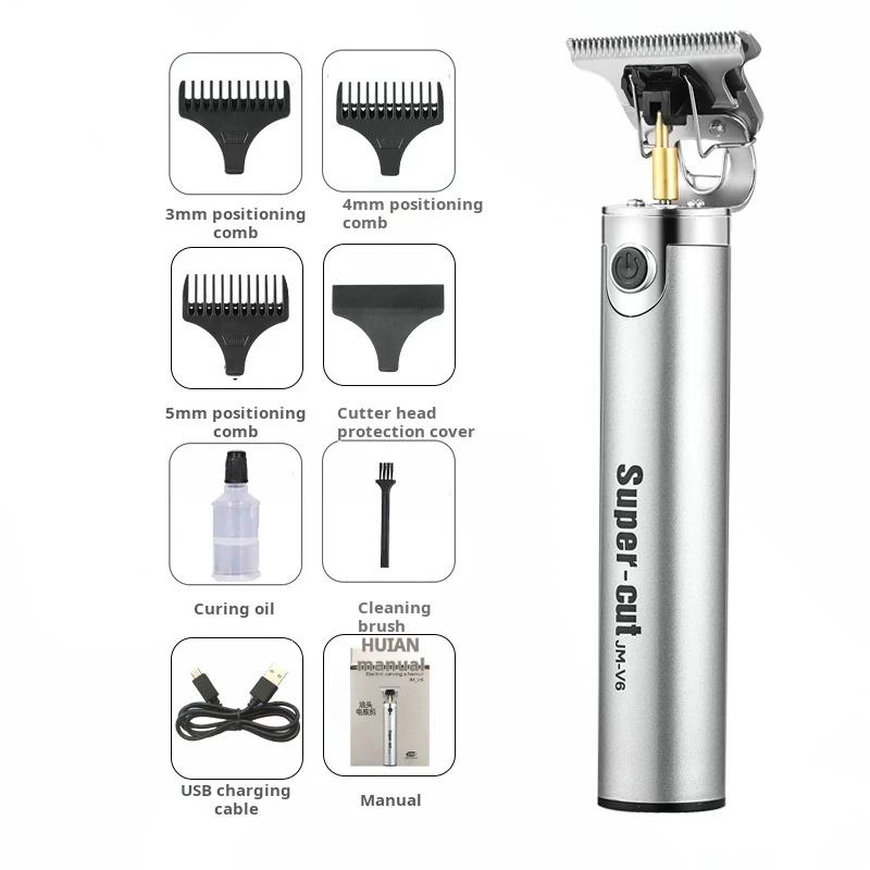 Gunting Rambut Elektrik Berukir Salon Rambut Gunting Rambut Kepala Minyak Retro Gunting Rambut Rumah Huruf Putih