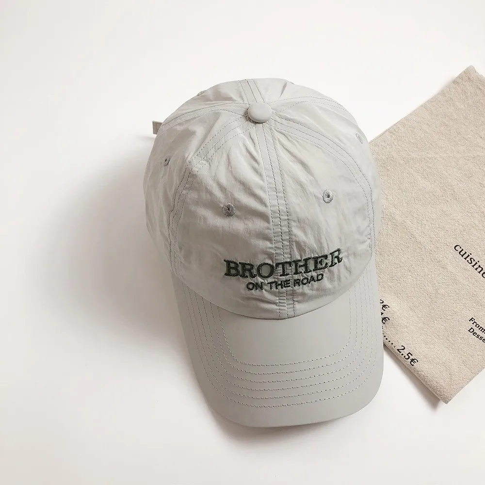 Casual Adjustable BROTHER Embroidery Baseball Cap Curved Brim Minimal Baseball Hat Lightweight Streetwear Wear Hat For Women Man