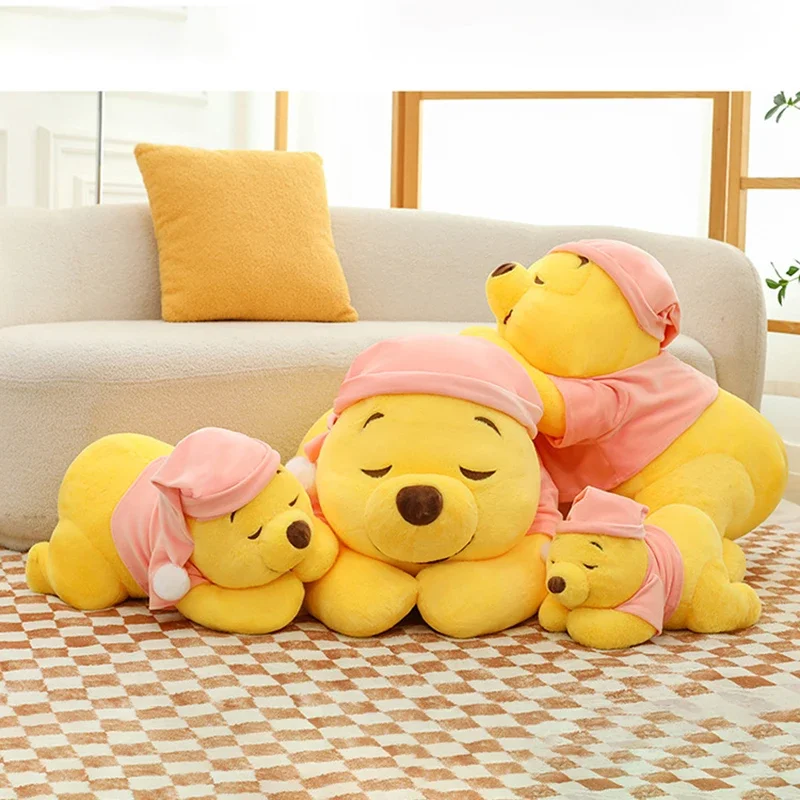 Disney Knuffels Winnie De Pooh Slapen Kawaii Anime Plushie Pop 35-85 Cm Pooh Beer Gevuld Kussen Verjaardagscadeau voor Kinderen