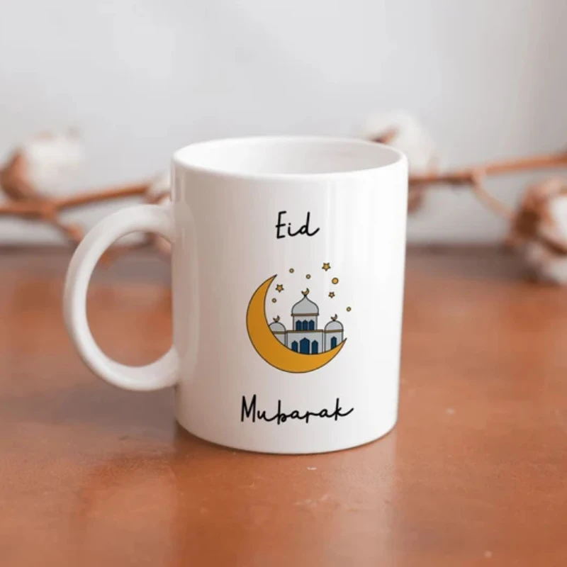 

11oz Eid Mubarak Mug Double Sided Design Coffee Tea Mug Gift Ramadan or Eid Gift Mug Set Gift for Mom Dad Friend Home Room Decor