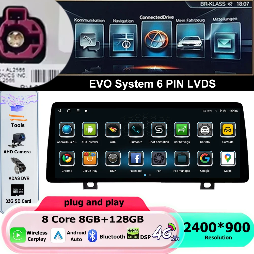 Android 16 voor BMW 2 Serie F45 F46 2014 - 2018 NBT EVO Systeem Auto Video Multimedia PlayerGPS navigatie Bluetooth Auto Gereedschap
