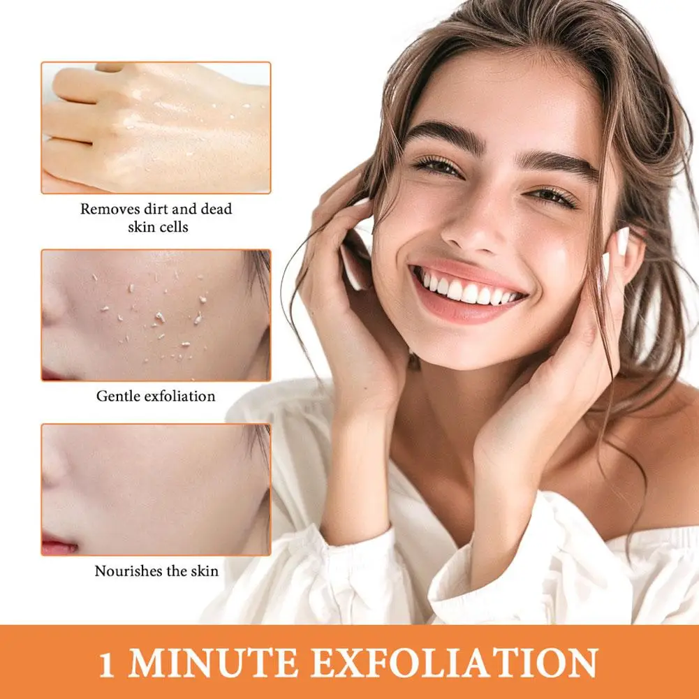 Gel exfoliante naranja para limpieza Facial, exfoliante corporal, exfoliante Facial Suave, Gel de limpieza corporal, eliminador de piel muerta, 50g