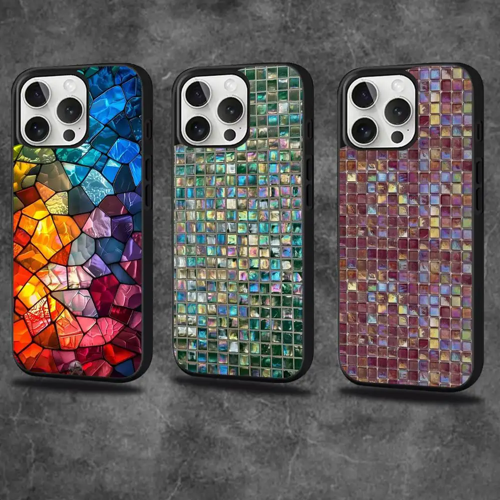 

Colorful Glass Phone Case For iPhone 16,15,14,13,12,11,Pro,Max,Plus,Mini,SE4,E Magnetic Magsafe Wireless Charging