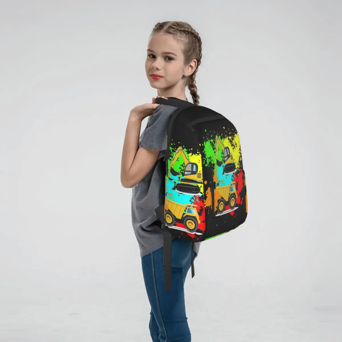 Construction Truck Excavator (14) Backpack Daypack Boys Girls BookBag School Bag Shoulder Bags for Men Women