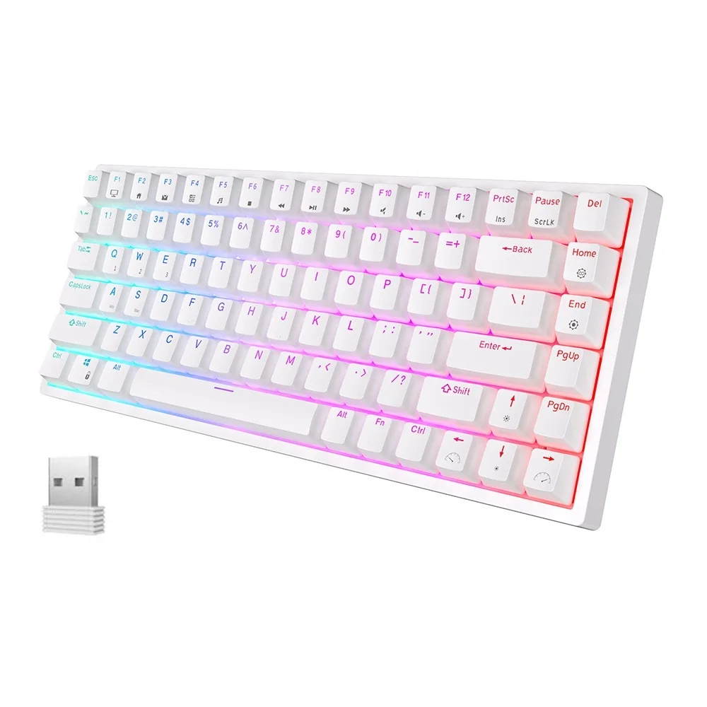 Go! RK84 75% RGB Triple Mode Mechanical Keyboard BT5.0/2.4G/USB-C 84 Hot Swappable Bluetooth Wireless Gamer Keyboard