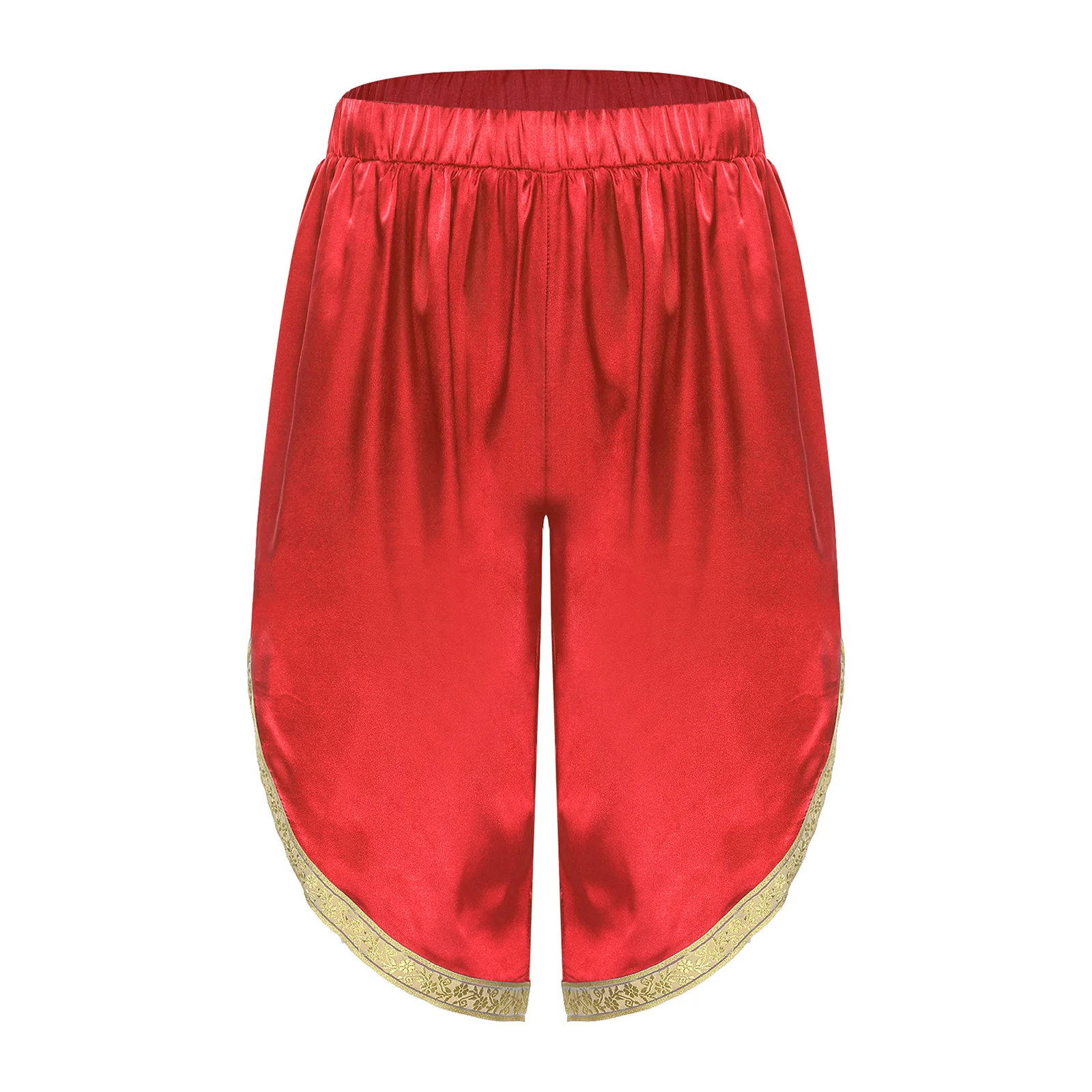 

Men's Halloween Stylish Shiny Arabic Egyptian Indian Cosplay Dhoti Shorts with Pockets Loose Arab Daily Casual Carnival Shorts