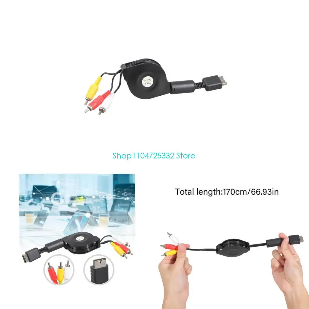 P5EA Universal PS1 AV RGBs Component Cable 3RCA Connectors Adjustable Coppers Cores Connection Cord