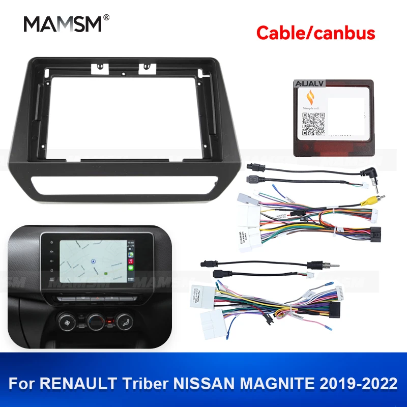 

MAMSM 9 inch For RENAULT Triber NISSAN MAGNITE 2019-2022 Car Radio Fascia Panel Dash Mounting Player Screen Accessories canbus