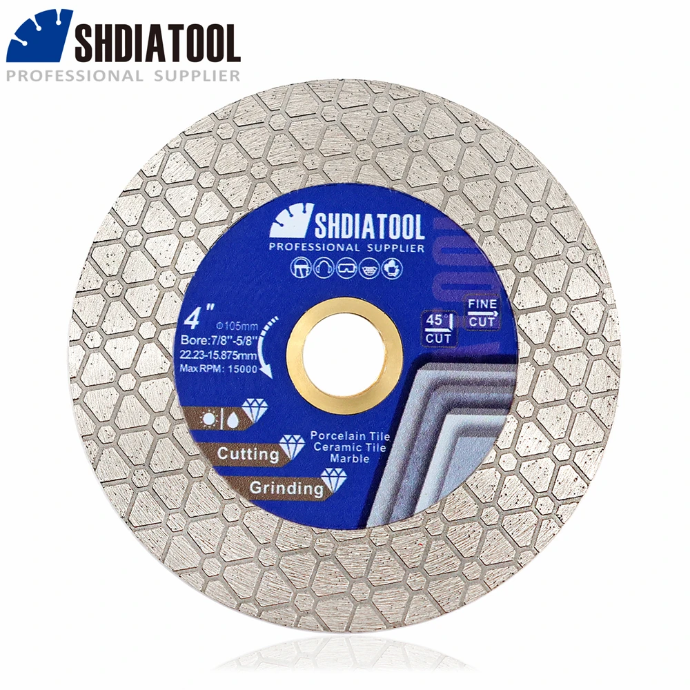 SHDIATOOL 1/2/3/5 Pz Dia105mm Diamante Lama per sega a doppia faccia Triangolo Segmento Rettifica Disco da taglio Piastrelle di ceramica Taglierina per marmo