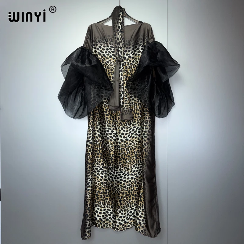 WINYI Retro Kaftan Dress for Muslim Women Loose Middle East Style Female Holiday Abaya Dubai Luxury Party Clothing