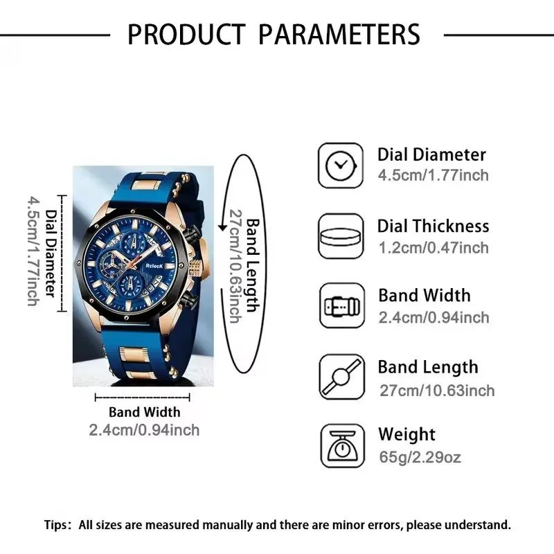 2Pc Men's Blue Stylish and Handsome Quartz Watch Set, Suitable for Daily Wear and Formal Occasions, Parties, Valentine's Day, Easter, Christmas, New Year, Halloween, Ramadan, as a Gift for Family and Friends.