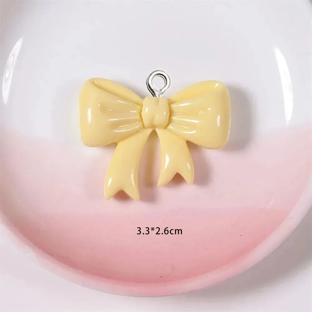 10 Pieces Candy Color Bow Resin Charms Handmade Ornaments Fit Women Jewelry, Keychain Phone Bag Decoration DIY Making view 3