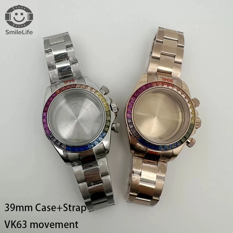 cassa-per-orologio-smilelife-vk63-da-39-mm-in-argento-oro-rosa-con-cinturino-in-vetro-zaffiro-compatibile-con-movimento-al-quarzo-vk63-accessori-per-orologi