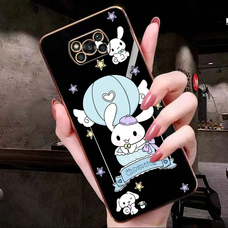 Kuromi Cinnamoroll Cover Smooth E-TPU Phone Case Xiaomi POCO F2 F3 F4 F5 M2 M3 M4 M5 X2 X3 X4 X5 GT NFC C40 PRO Case Shell Funda