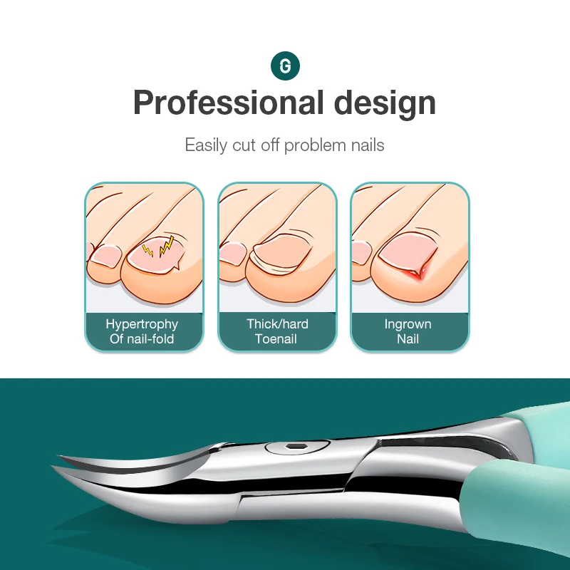 MR.GREEN Toenail Clippers Anti-Splash Ingrown Nail Olecranon Cutters Professional Pedicure Tools Stainless Steel