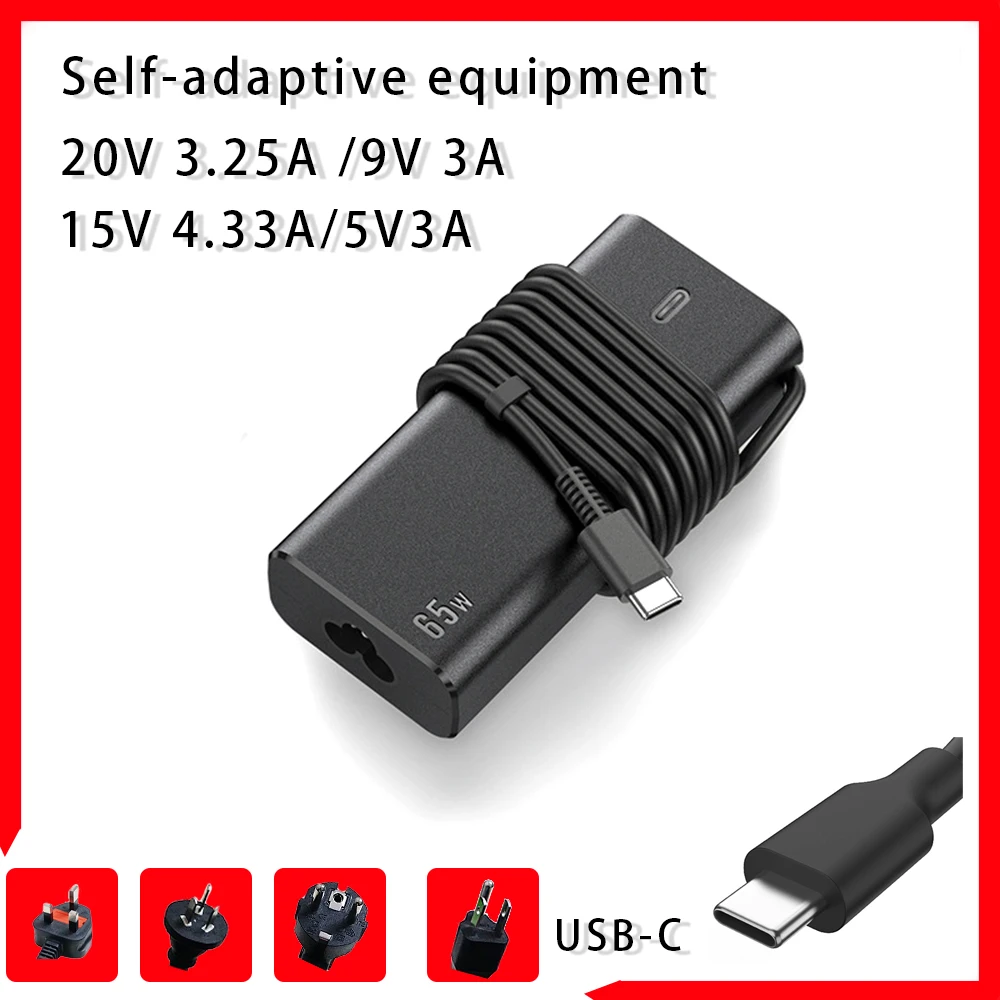 

20V 3.25A 65W USB Type-C AC Laptop Power Adapter Charger For Lenovo Thinkpad X1 Carbon Yoga X270 X280 T580 P51 P52s E480 E470 S2