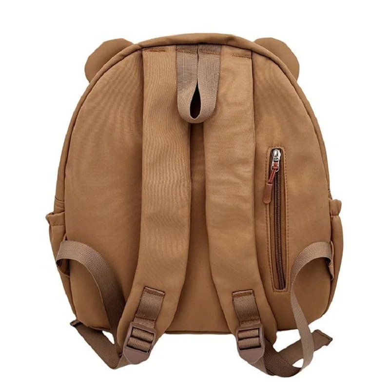 Lovely cartoon brown bear backpacks women girls wateproof nylon stitch schoolbag large book bag