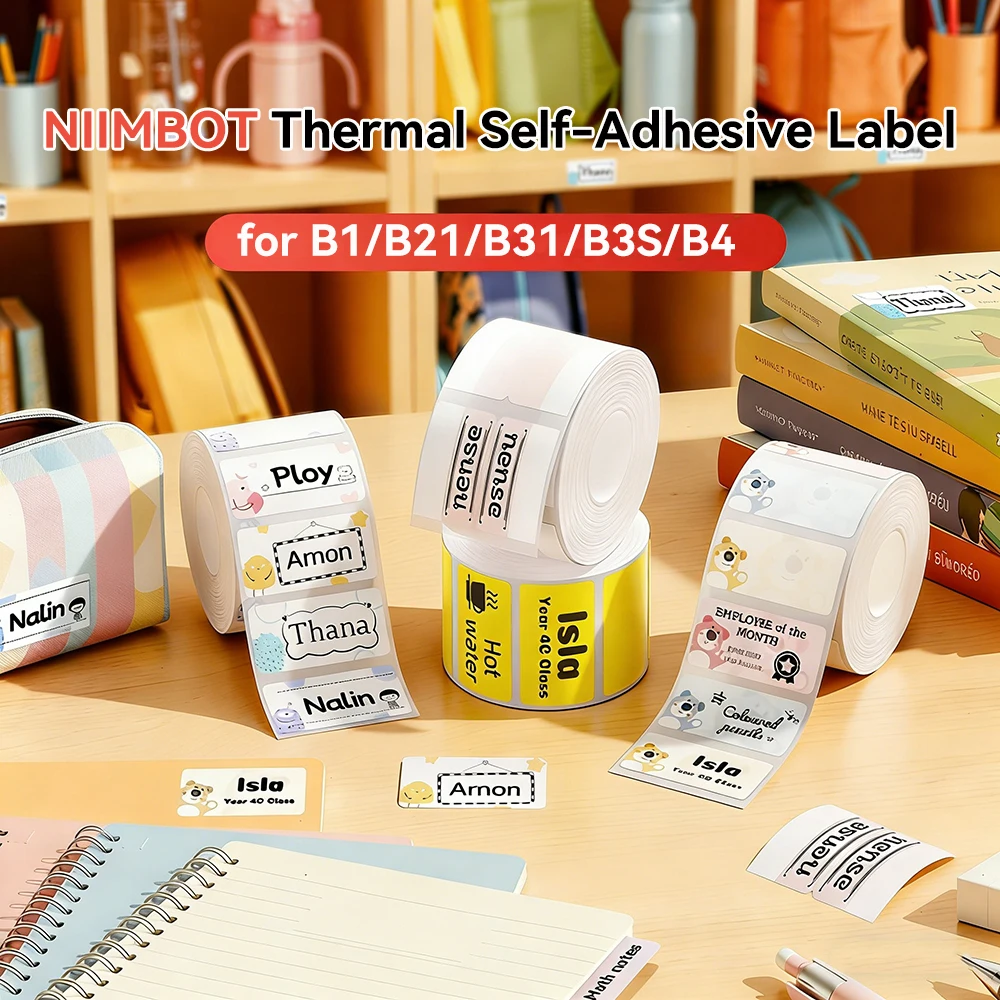 2 Rolls NIIMBOT Thermal Labels Business Self-Adhesive Sticker Waterproof Oil Resistant Tear Resistant Label for B1/B21/B3S/B31