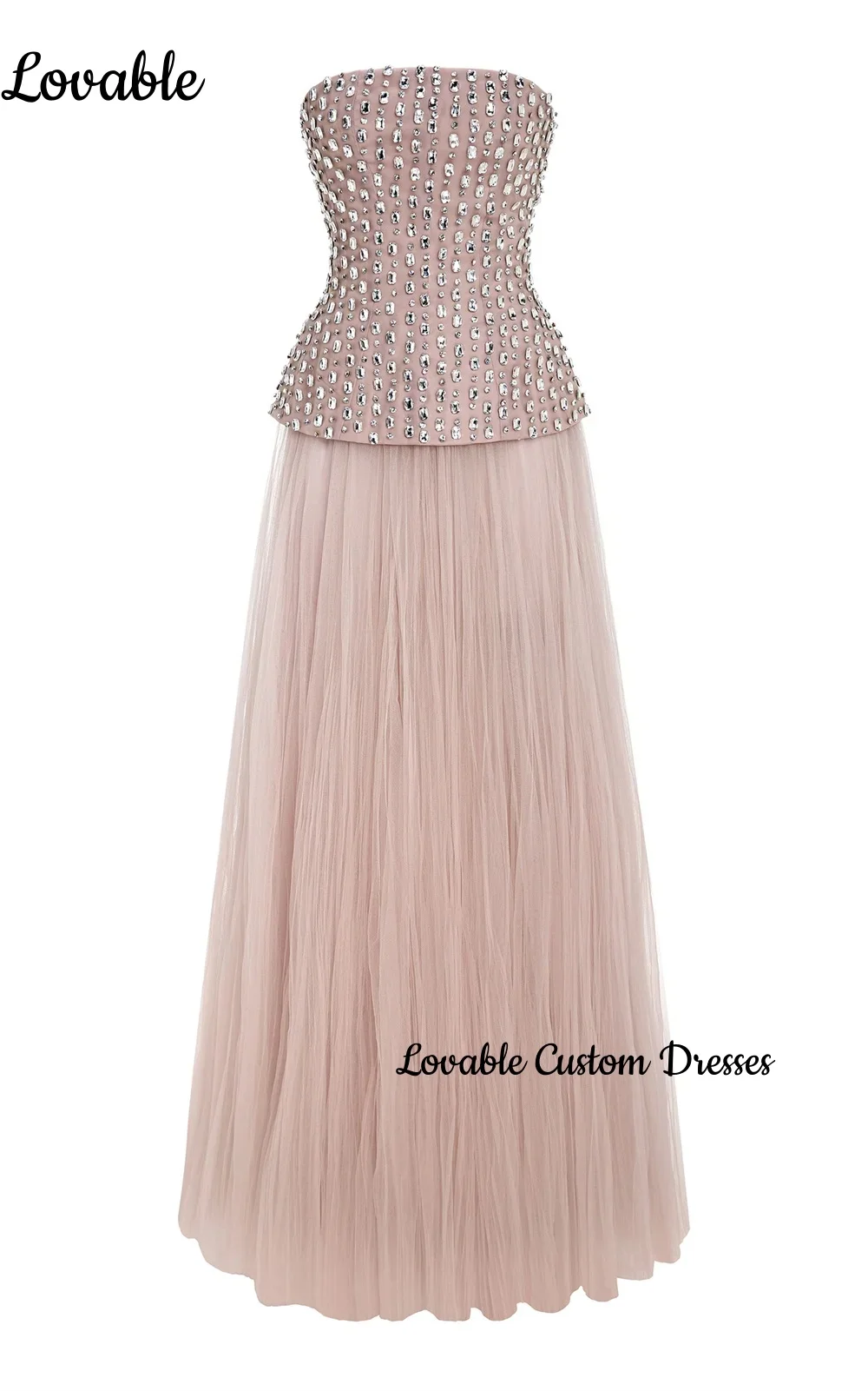 

Customized Dress Women Elegant Luxury Tulle Pink Sweetheart A-Line Floor-Length Formal Occasion Dresses Zipper Up Sleeveless