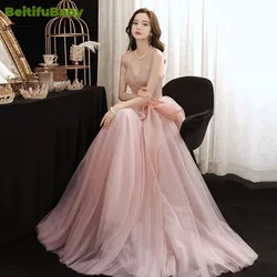 Women's Prom Dresses Off The Shoulder Beaded A-line Skirts Banquet Gown Elegant Wedding Party Dress for Women Vestido De Festa