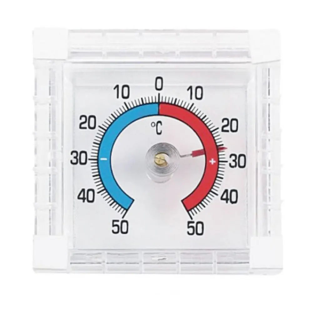 

Outdoor Plastic Square Thermometer with Bimetallic Sensor for Window Installation Garden Patio Temperature Reading 2.3x7.6x7.6cm