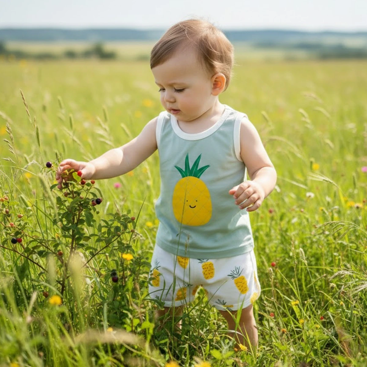 

Комплекты одежды Sanlutoz Pineapple для младенцев: топы без рукавов и штаны из хлопка, спортивные комплекты для мальчиков