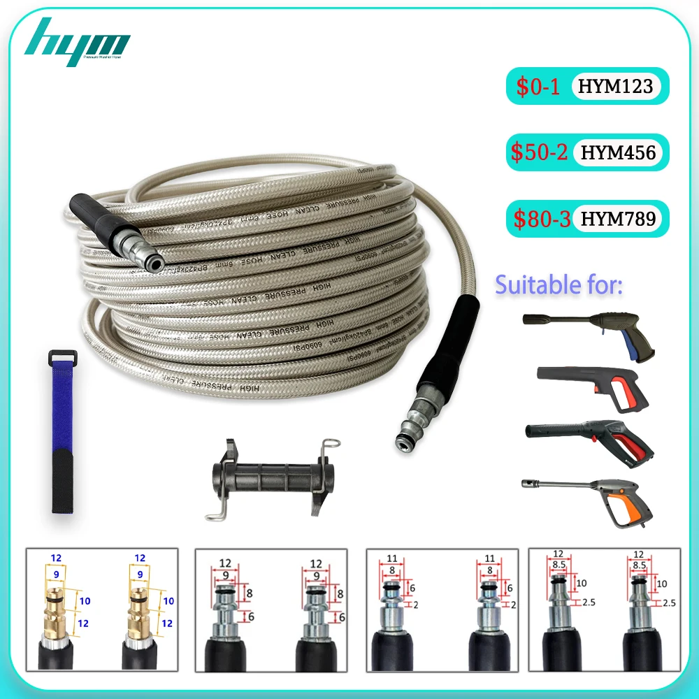 0.5~40M Fiber Reinforced PVC Pipe High Pressure Cleaning Extension Hose PE Kit Pressure Washer Washer Water Cleaning Extension