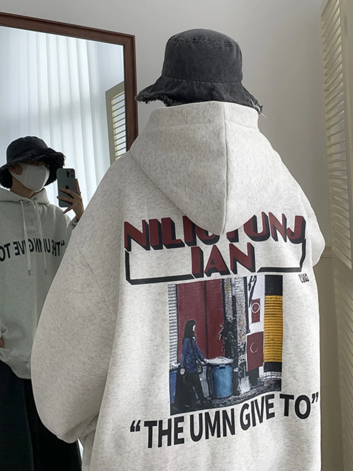 

Heavyweight Hiphop Sweatirt Men's Loose Fit Hoodie Hard And Stiff Spring Autumn Casual Outerwear Trendy Brand Streetwear