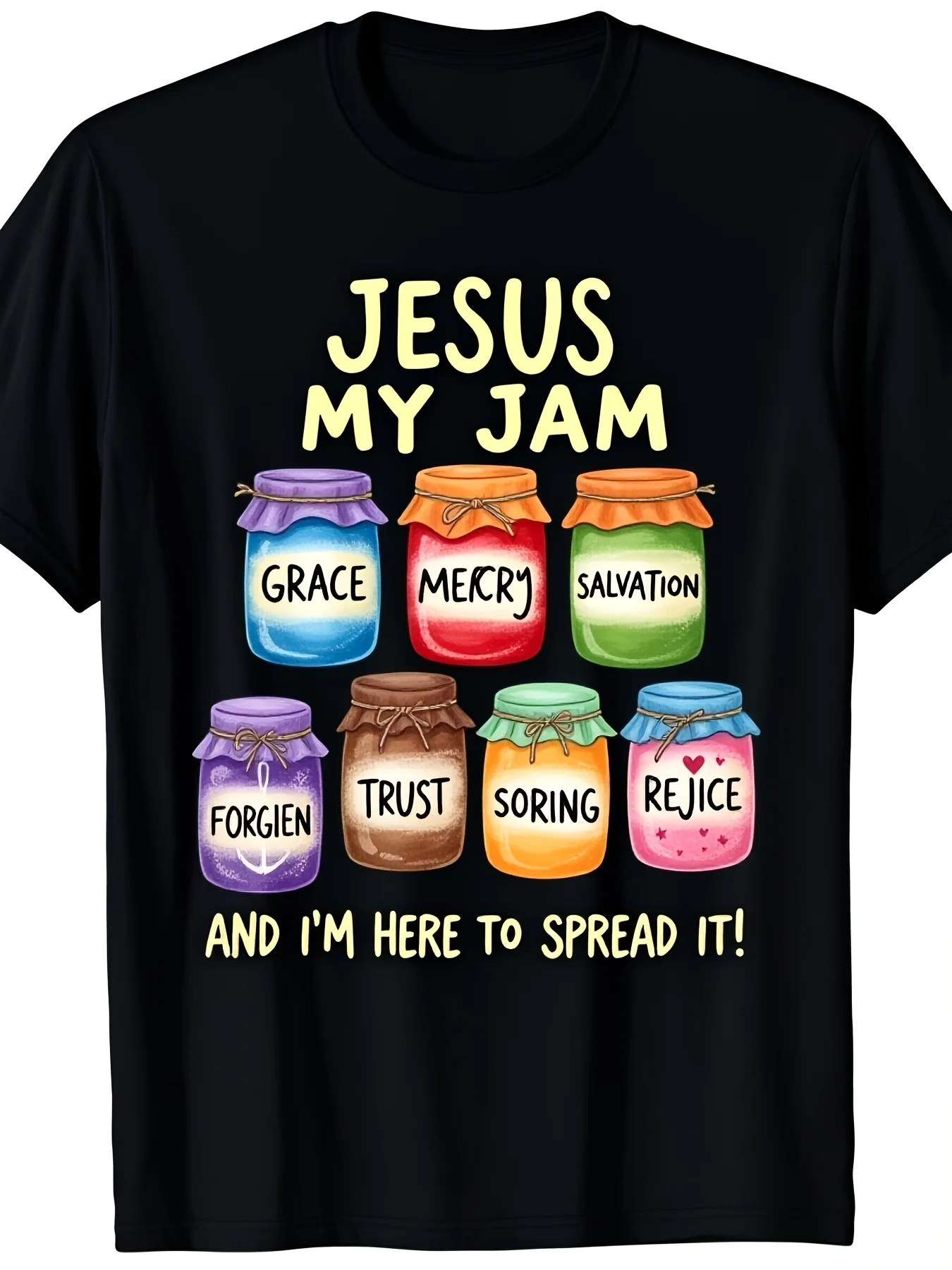 Vintage Is My Jam Bible Verse T-Shirt Apparel with Slogan Loose Fit Casual Round Neck Tee Suitable for Church Events Casual Attire Hand Washable Religious Gift Same Style for Men And Women Plus Size Retro Casual Round Neck Printed T-Shirt Unis