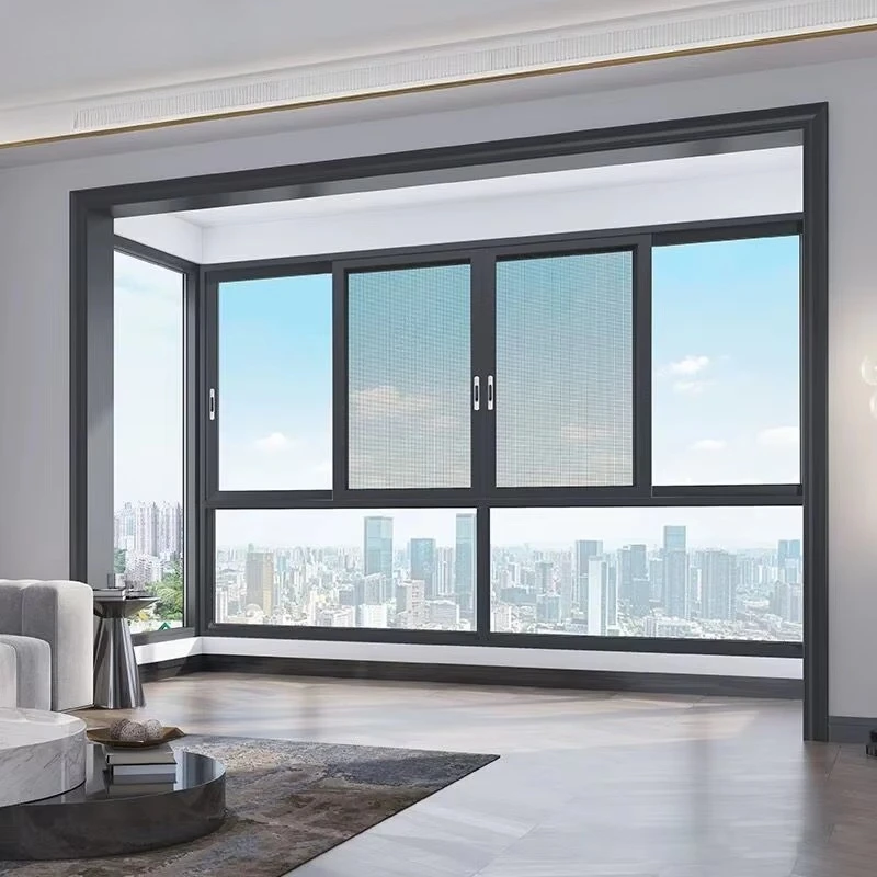 Domestic Use Aluminum Sliding Window Glass Design Smart Aluminum Roller Shutters Fire Sliding Window